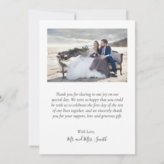Elegant Love and Bedankt Script 4 Photo Wedding (Achterkant)