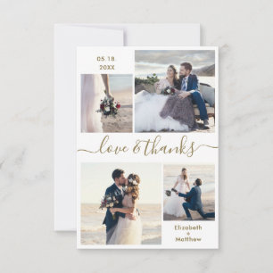 Elegant Love and Bedankt Script 4 Photo Wedding