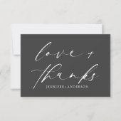Elegant Love and Bedankt Script Black White Weddin (Voorkant)