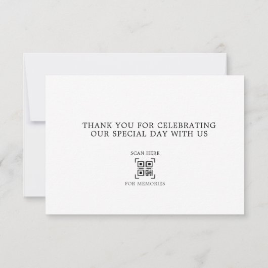 Elegant Love and Bedankt Script Black White Weddin (Achterkant)