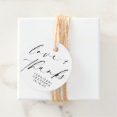 Elegant Love and Bedankt Script Heart Wedding Bedankjes Labels (In situ)