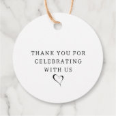 Elegant Love and Bedankt Script Heart Wedding Bedankjes Labels (Achterkant)