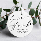 Elegant Love and Bedankt Script Heart Wedding Bedankjes Labels