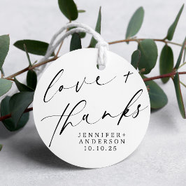 Elegant Love and Bedankt Script Heart Wedding Bedankjes Labels