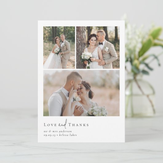 Elegant Love and Bedankt Script Photo Wedding (Staand voorkant)
