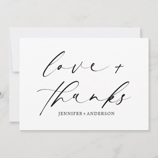 Elegant Love and Bedankt Script Photo Wedding (Voorkant)
