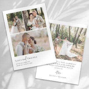 Elegant Love and Bedankt Script Photo Wedding