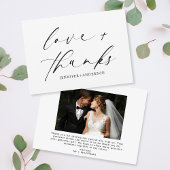Elegant Love and Bedankt Script Photo Wedding