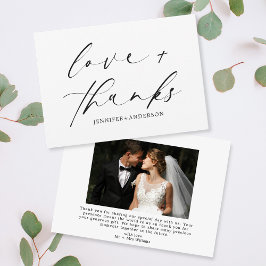 Elegant Love and Bedankt Script Photo Wedding