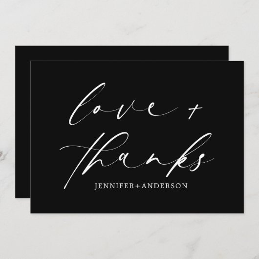 Elegant Love and Bedankt Script Photo Wedding (Voorkant / Achterkant)