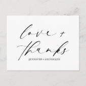 Elegant Love and Bedankt Script Photo Wedding Briefkaart (Voorkant)