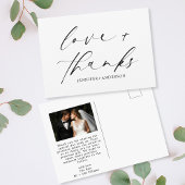 Elegant Love and Bedankt Script Photo Wedding Briefkaart