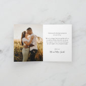 Elegant Love and Bedankt Script Photo Wedding Dank (Binnen)