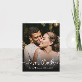 Elegant Love and Bedankt Script Photo Wedding Dank