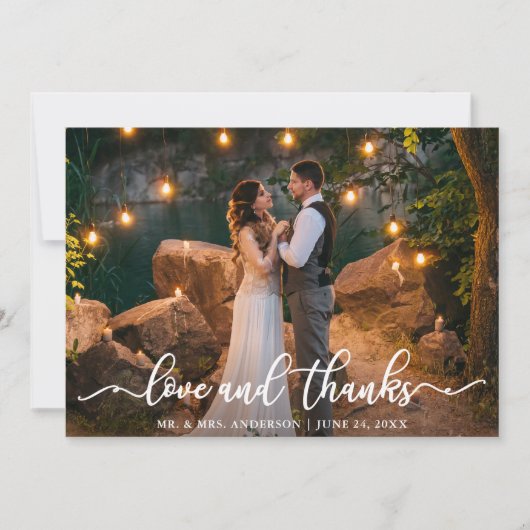 Elegant Love and Bedankt Script | Weddenfoto (Voorkant)