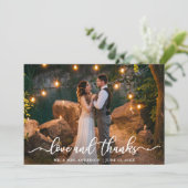 Elegant Love and Bedankt Script | Weddenfoto (Staand voorkant)