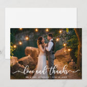 Elegant Love and Bedankt Script | Weddenfoto (Voorkant / Achterkant)