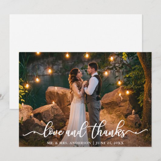 Elegant Love and Bedankt Script | Weddenfoto (Voorkant / Achterkant)