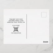 Elegant Love and Bedankt Script Wedding Photo Folie Feestdagen Briefkaart (Achterkant)