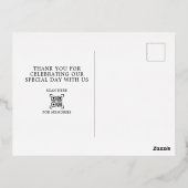 Elegant Love and Bedankt Script Wedding Photo Folie Feestdagen Briefkaart (Achterkant)