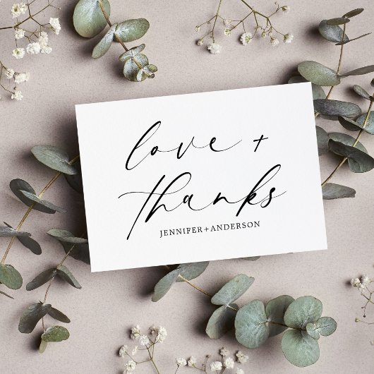 Elegant Love and Bedankt Script Wedding QR Code