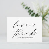 Elegant Love and Bedankt Script Wedding QR Code (Staand voorkant)