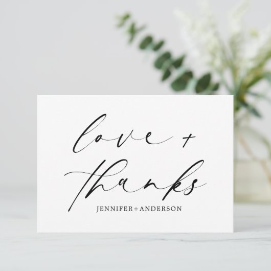 Elegant Love and Bedankt Script Wedding QR Code (Staand voorkant)