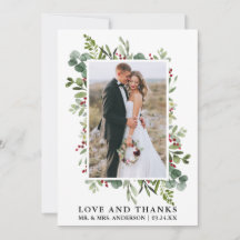 Elegant Love and Bedankt Waterverf Winter Greenery
