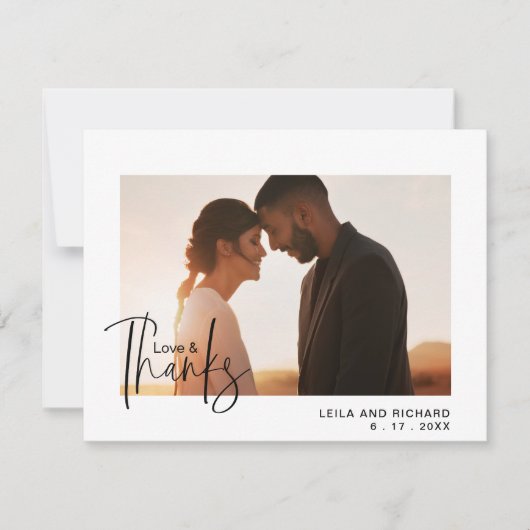 Elegant Love and Bedankt Wedding Photo (Voorkant)