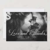 Elegant Love and Bedankt Wedding Photo (Voorkant)