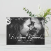 Elegant Love and Bedankt Wedding Photo (Staand voorkant)