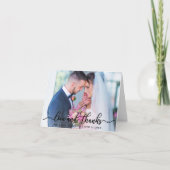 Elegant Love and Bedankt Wedding Photo Blk Note (Voorkant)