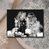 Elegant Love and Bedankt Wedding Photo Hartelijk d Briefkaart