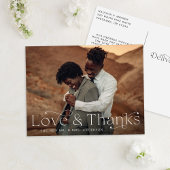 Elegant Love and Bedankt Wedding Photo Hartelijk d Briefkaart