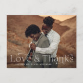 Elegant Love and Bedankt Wedding Photo Hartelijk d Briefkaart (Voorkant)