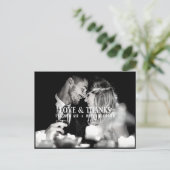 Elegant Love and Bedankt Wedding Photo Hartelijk d Briefkaart (Staand voorkant)
