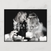 Elegant Love and Bedankt Wedding Photo Hartelijk d Briefkaart (Voorkant)