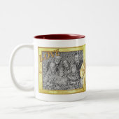 Elegant Love and Bow Design Photo Lijst Tweekleurige Koffiemok (Links)