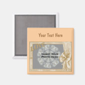 Elegant Love and Bow Design Photo Magneet (Voorkant / Achterkant)