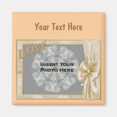 Elegant Love and Bow Design Photo Magneet (Voorkant)