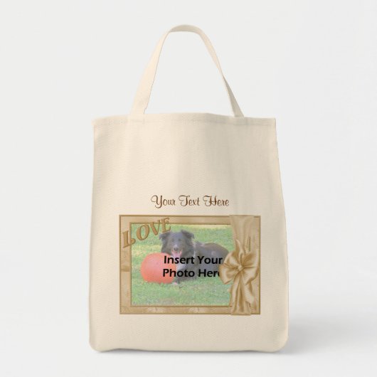 Elegant Love and Bow Design Photo Tote Bag (Voorkant)