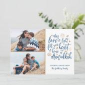 Elegant Love and Light Hanukkah 2 Foto Feestdagenkaart (Staand voorkant)