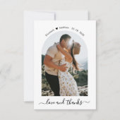 Elegant Love and Thanks Script Photo Arch Wedding Bedankkaart (Voorkant)
