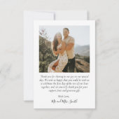 Elegant Love and Thanks Script Photo Arch Wedding Bedankkaart (Achterkant)