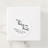 Elegant Love and Thanks Script Wedding Bedankjes Labels (In situ)