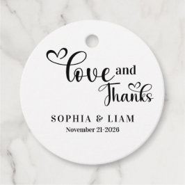 Elegant Love and Thanks Script Wedding Bedankjes Labels