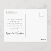 Elegant Love & Bedankt Photo Weddenschap Hartelijk Briefkaart (Achterkant)