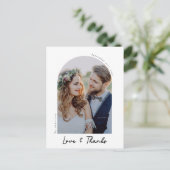 Elegant Love & Bedankt Photo Weddenschap Hartelijk Briefkaart (Staand voorkant)