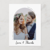 Elegant Love & Bedankt Photo Weddenschap Hartelijk Briefkaart (Voorkant)