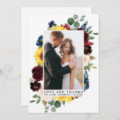 Elegant Love Bedankt Waterverf Gemengd Floral (Voorkant / Achterkant)